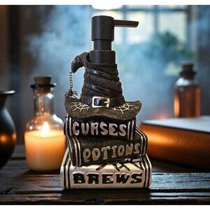 New Witchs Curses POTION Brews Handbook Halloween Soap Dispenser Spooky Kitchen